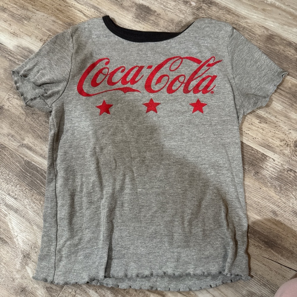 Coca Cola Gray Red Short Sleeve Tee
